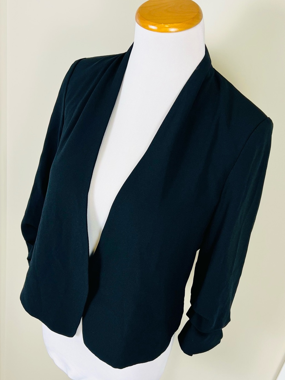 Babaton Black Open Front Draped Blazer